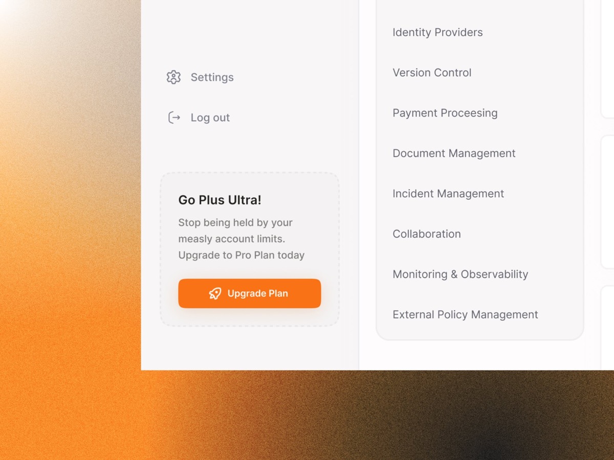 Upgrade plan modal